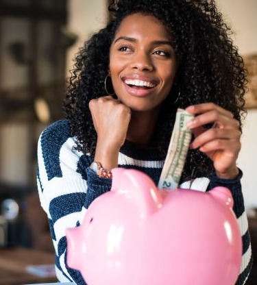 woman with piggy bank